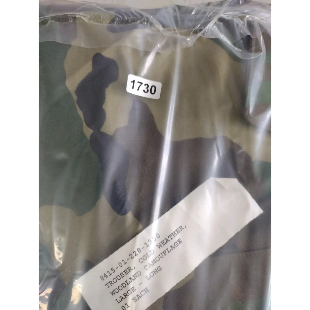 Vtg 90s USGI US Military Gore Seam Woodland Camo Cold Weather Trouser Large Long